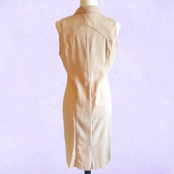 90's nude sleeveless button down dress - Picture 3 of 14